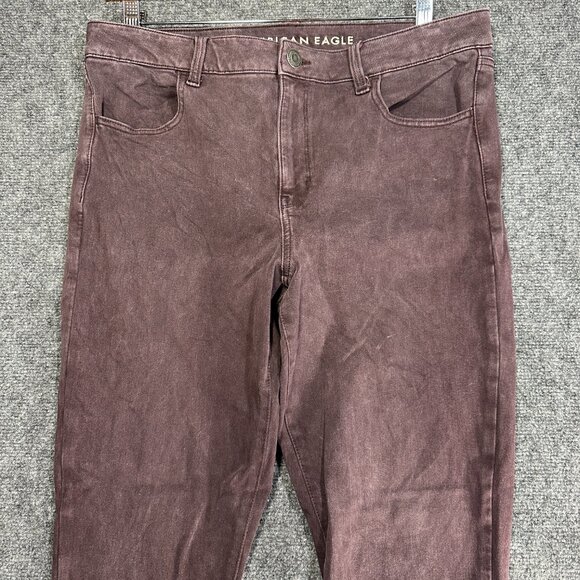 American Eagle Outfitters  Womens 14 High Rise Jegging Purple Cotton Stretch - Picture 3 of 9